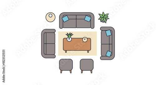 living room arrangement featuring a sofa set and ottoman creating a cozy gathering space for conversation ideal for interior design and home decor blogs