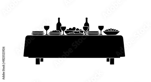 Vector illustration of a wooden park bench near a barbecue grill