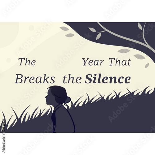 Silhouette of a contemplative woman under a tree, representing hope and new beginnings, perfect for mental health awareness campaigns and inspirational content