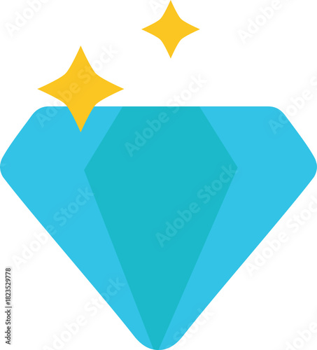 Shiny blue diamond icon with sparkles, a valuable digital asset, prize, or achievement symbol for an esport gaming interface