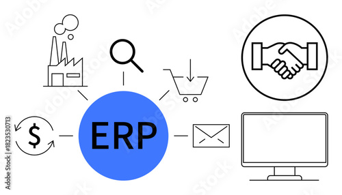 ERP system. ERP simplifies industrial processes and integrates finance, communication, and e-commerce. ERP enhances business performance and decision-making. For business, IT, manufacturing