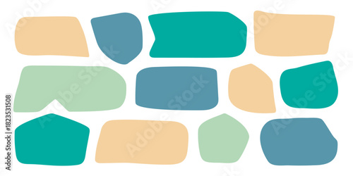 Abstract boho shapes, trendy modern organic stains silhouettes, nature simple aesthetic elements. Modern contemporary collage, various cute blobs. Isolated. Vector illustration.