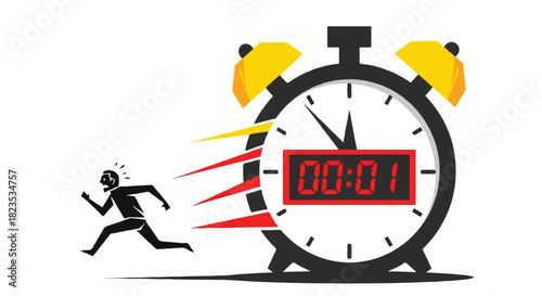 Last Second Deadline Vector Urgency Time Concept