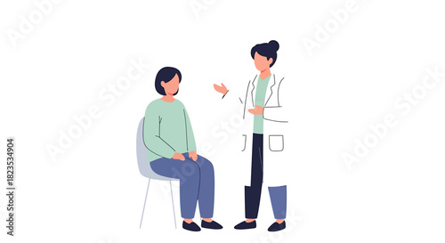 Doctor consulting with patient, providing medical advice and care.