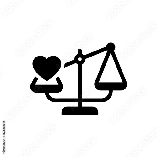A simple icon combining a bathroom scale with a heart symbol on top, representing weight management, control of obesity risk factors, and achieving a healthy weight for better cardiac health