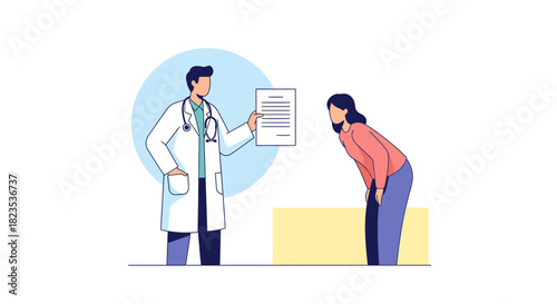 Doctor Explaining Diagnosis to Patient with Back Pain.
