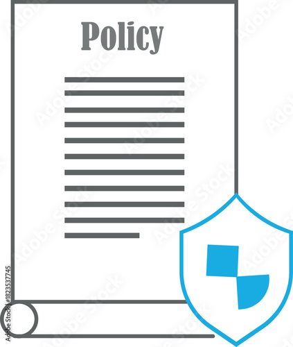 Document policy with shield icon representing protection and security