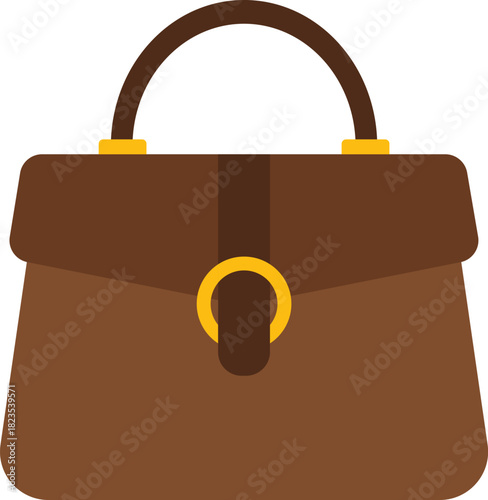 Women's bag, women's handbag icon, female bag isolated on white background. Vector, cartoon illustration, poster, postcard. Vector
