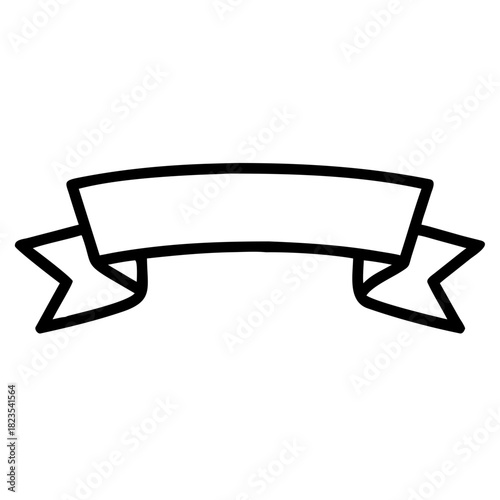 Simple ribbon banner illustration with blank space for text and design elements