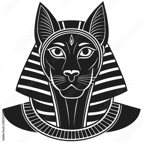 Ancient egyptian cat goddess bastet vector illustration design concept