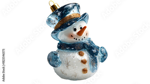 Glass Snowman Christmas Ornament