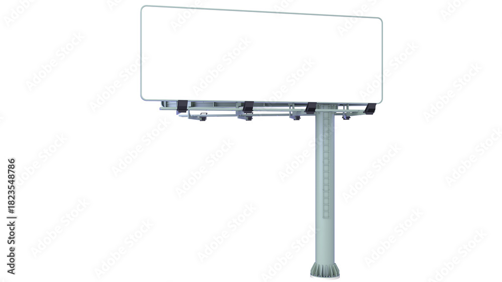 Fototapeta premium Highway Billboard. 3D rendering isolated on white background. Ideal for educational, engineering, and industrial design projects.