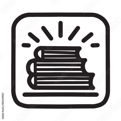 learning app icon with border style