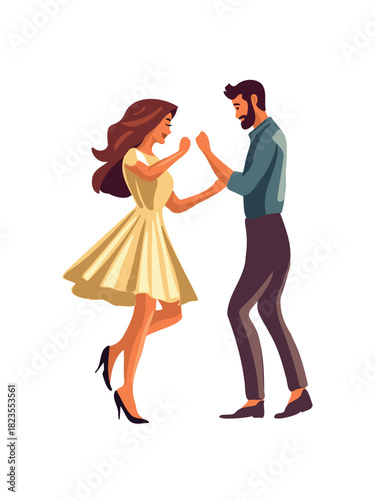 dancing man and woman performing together gracefully
