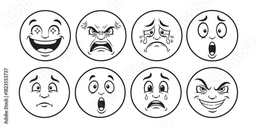 set of funny faces