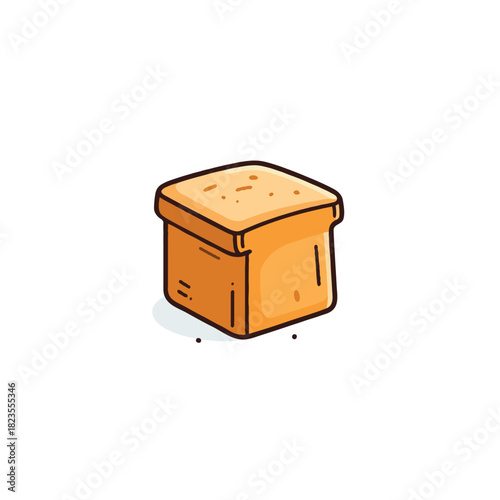 Stylized bread illustration showcasing breakfast delight with playful design and minimalist