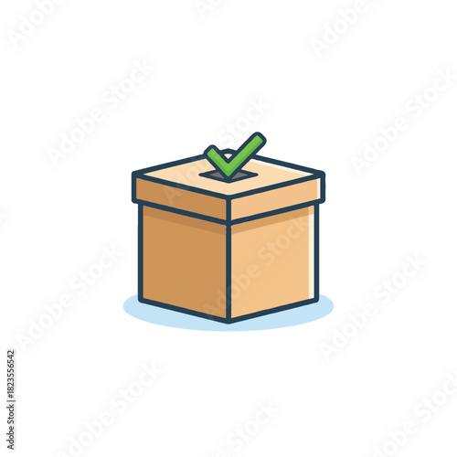 Symbolic depiction of election integrity through secure ballot box safeguarding democratic process