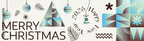 Abstract geometric composition with bold colors and clean lines