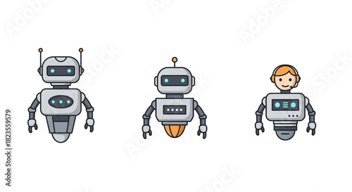 ai chatbot assistance robots providing customer support showcasing futuristic service perfect for tech blogs and ai applications innovation