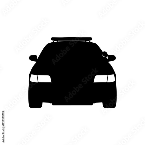 Front View Silhouette of an Emergency Response Patrol Vehicle