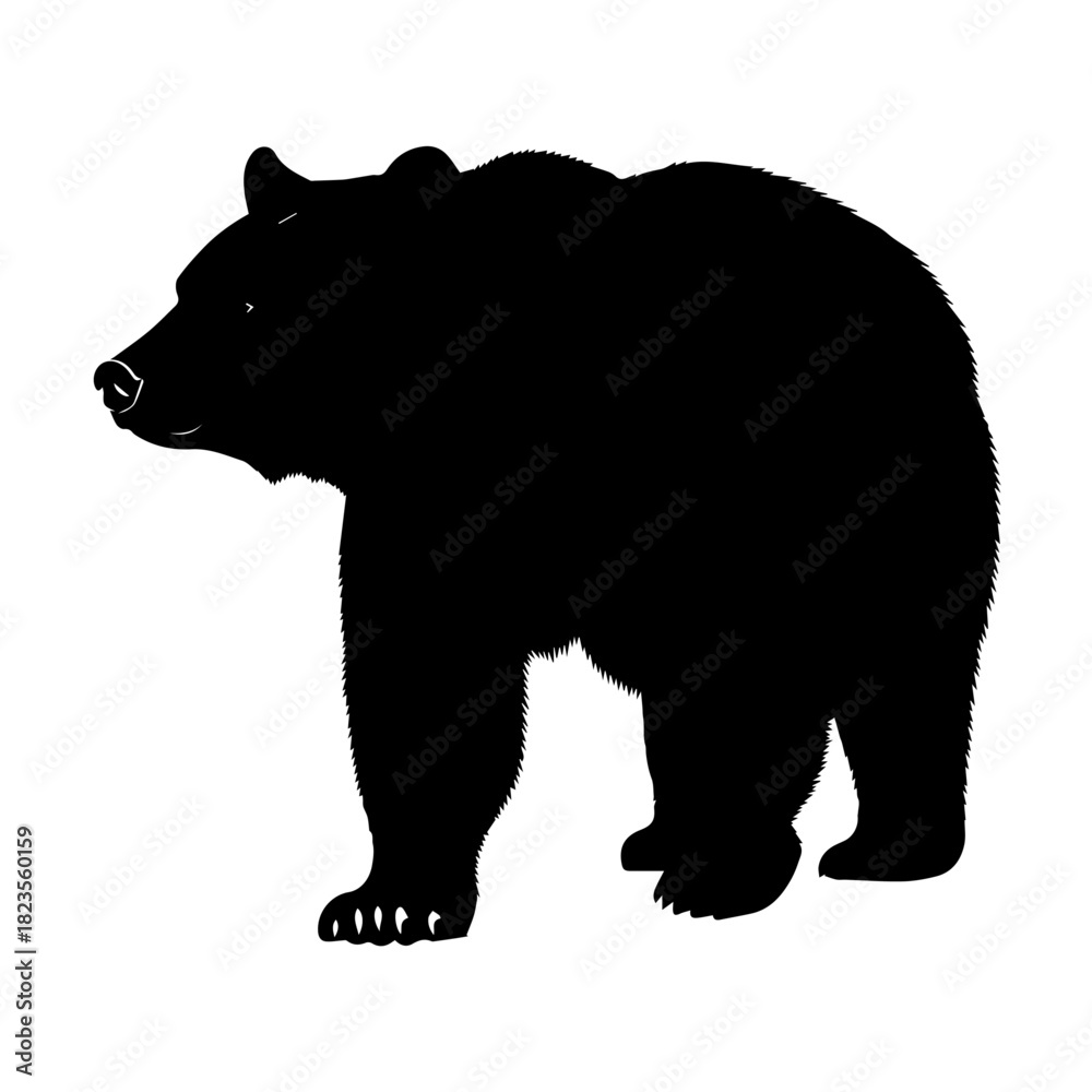 Fototapeta premium Powerful black bear standing in profile, a majestic animal symbol