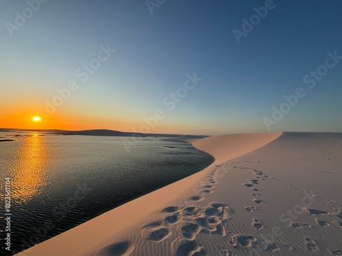 Sunset over Lençois Maranhenses, Brazil