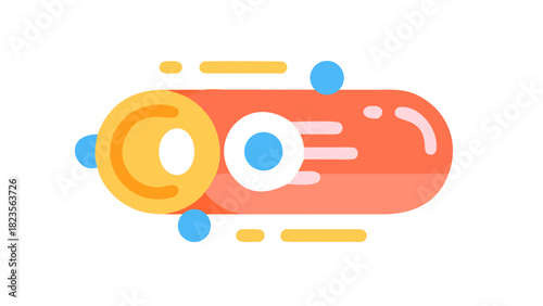 A flat icon showing a vector ozone molecule representation