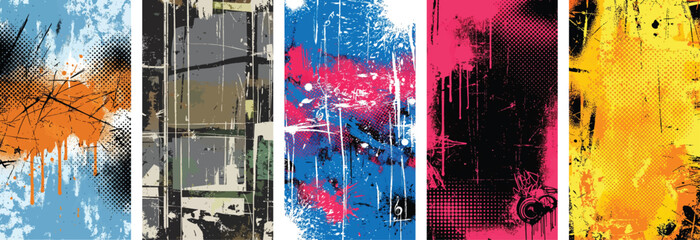Papier peint photo Graffiti Texture punk néon graffiti vintage  © StockSphere