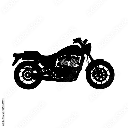 Sleek silhouette of a classic motorcycle, ideal for any creative design