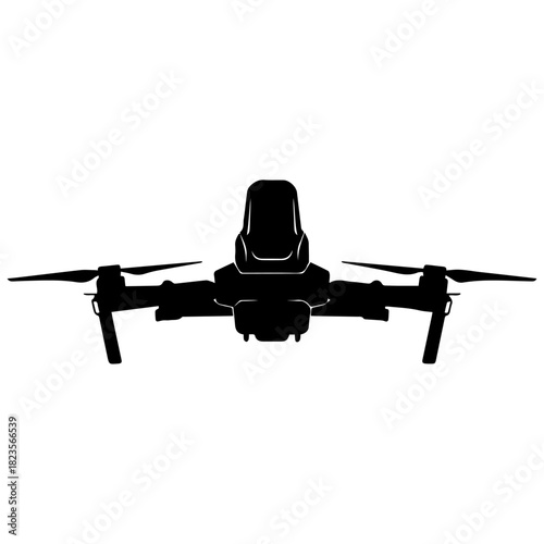 Modern Unmanned Aerial Vehicle Silhouette Vector Icon Design Element