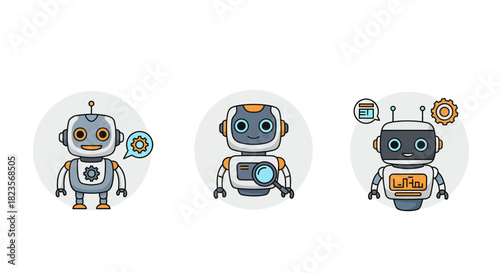 ai robot assistant analyzing data with a magnifying glass concept of automation in digital transformation  future technology ai integration