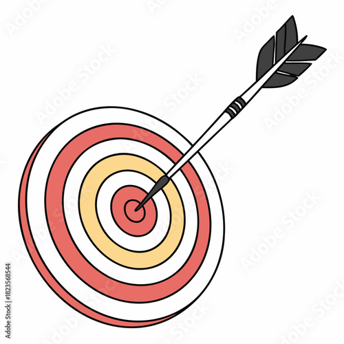 A perfectly aimed dart hitting the bullseye of a colorful target symbolizing success precision and achieving goals with accuracy and focus