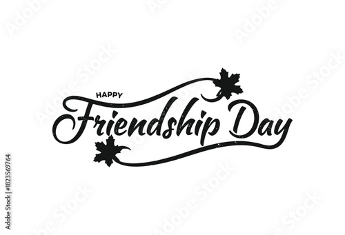 Elegant happy friendship day calligraphy with maple leaves decoration