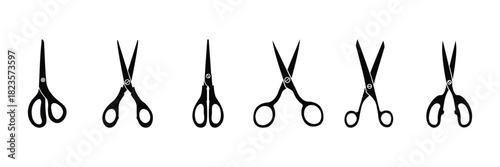 scissors icon vector set, cutting tool vector . Scissors logo icon. Simple silhouette of  scissors. Stock vector illustration isolated on a white background. eps 10