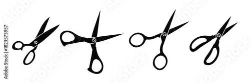 Scissors icon set. Silhouette of open scissors. Scissors logo icon. scissor icon vector collection . eps 10  