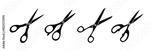 Scissors icon set. Silhouette of open scissors. Scissors logo icon. scissor icon vector collection . eps 10  