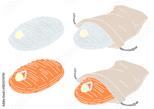 湯たんぽ4種　版画　