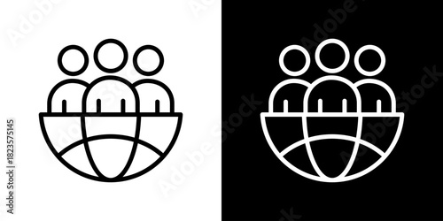 Community Icon Vector Illustration. Fresh Line Design Built For Creative Flexibility In Light And Dark Versions.