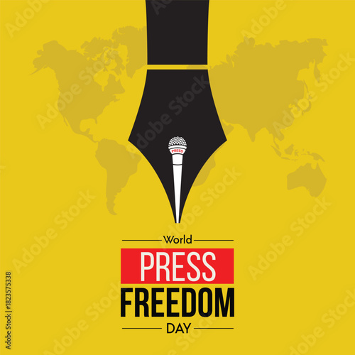 World Press Freedom Day - Microphone and Pen Nib Design