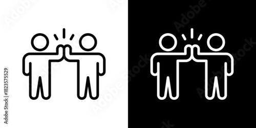 Friendship Icon Vector Illustration. Fresh Line Design Built For Creative Flexibility In Light And Dark Versions.