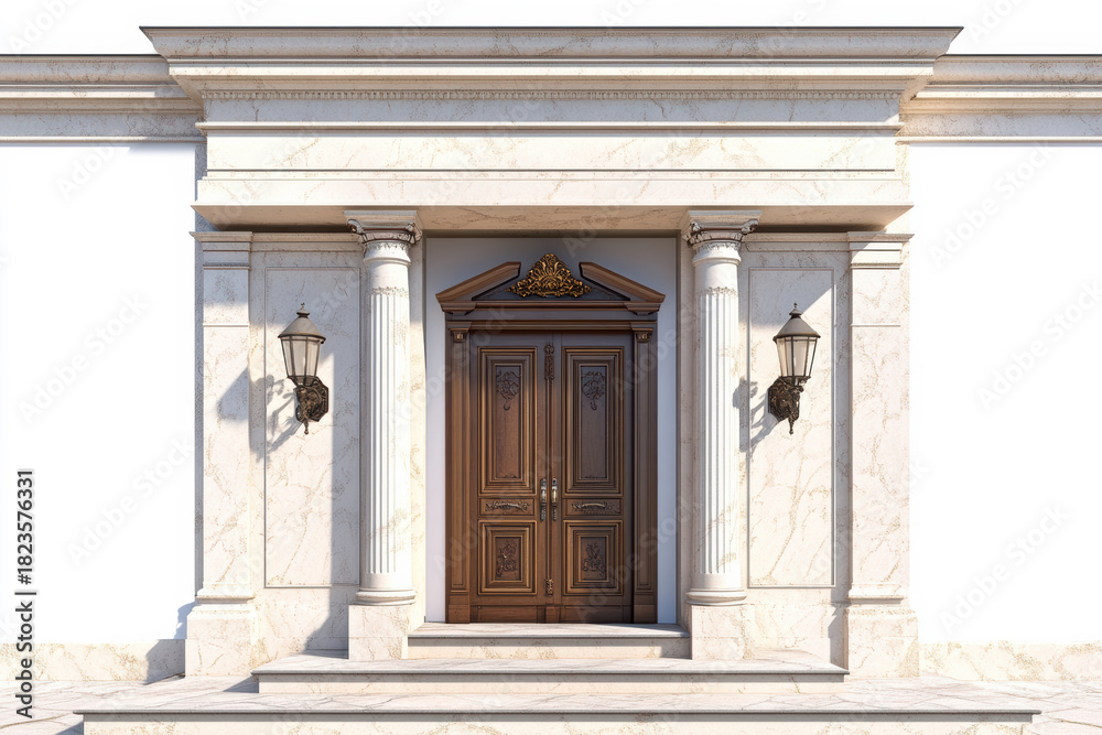 Obraz premium White marble mansion with classical columns 
