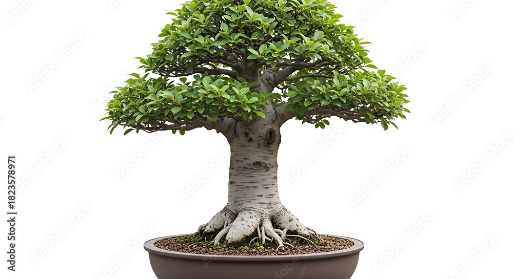 Fototapeta premium Bonsai Tree in Pot - A Symbol of Harmony and Balance.