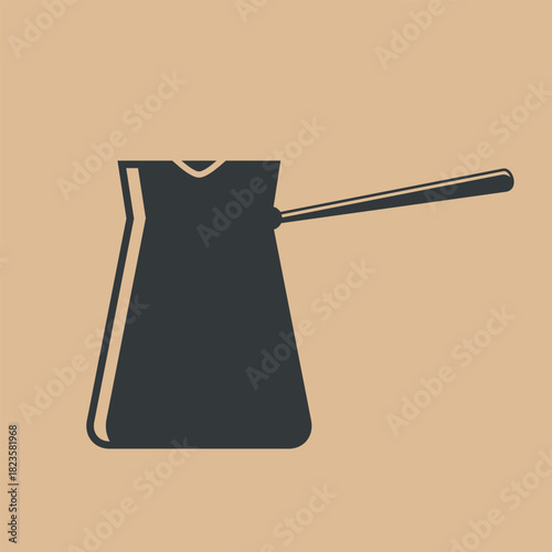 Turkish coffee maker or cezve icon. Vector illustration