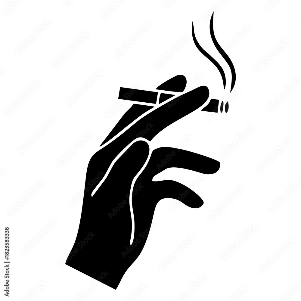 Obraz premium smoking, cigarette, tobacco, icons, silhouettes