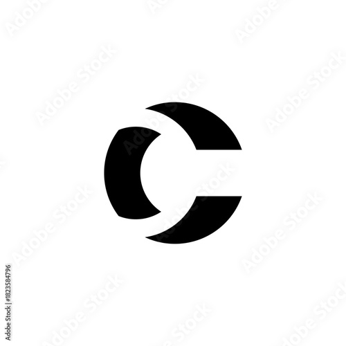 Abstract letter C logo icon design. Modern creative geometric symbol for business branding and corporate identity. Minimalist black vector monogram