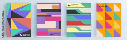 Modern abstract covers set, minimal covers design. Colorful geometric background, vector illustration.