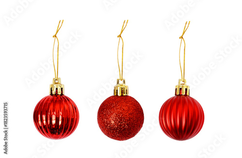 Set of red Christmas balls ...