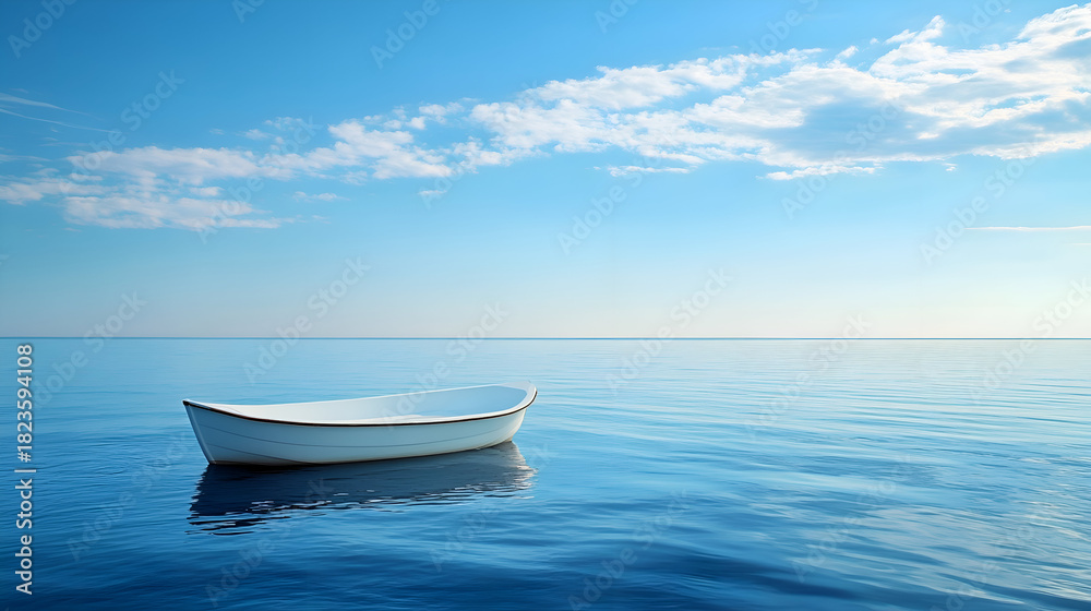 Naklejka premium boat on the sea