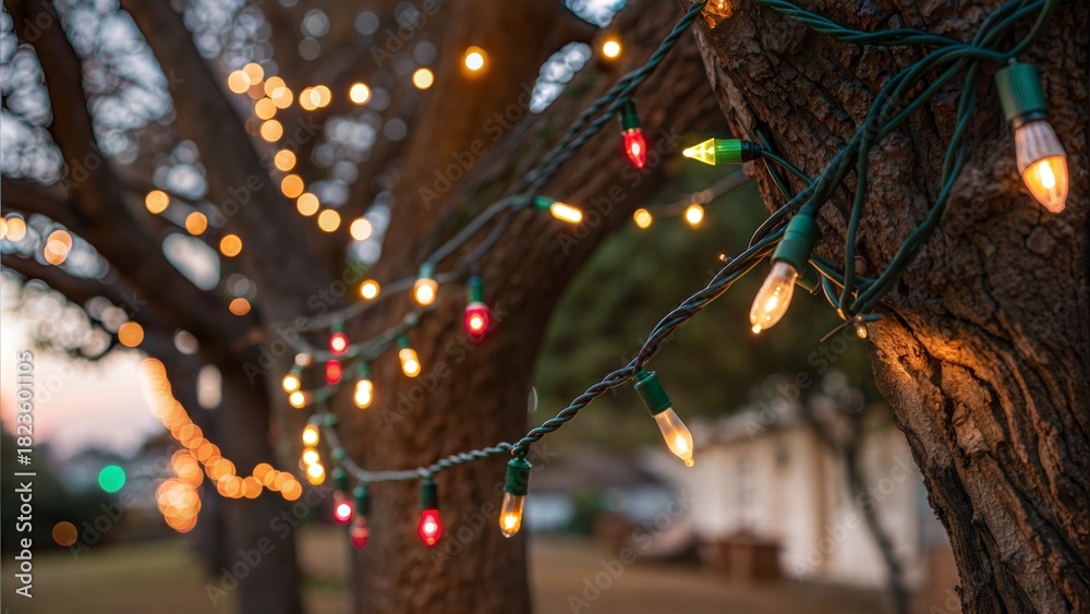 Obraz premium Strings of christmas lights royalty free image