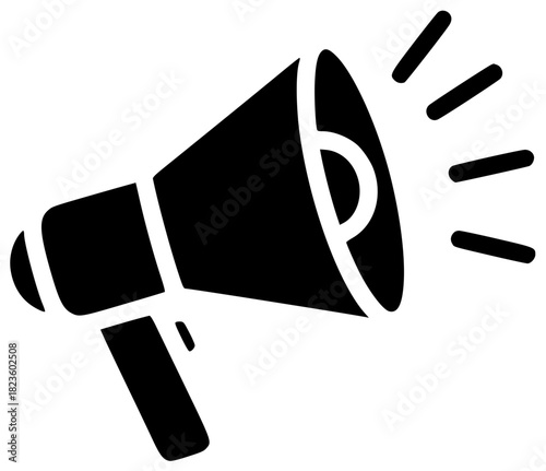 megaphone illustration communication silhouette loudspeaker logo voice icon loud outline sound announcement message speaker attention announce advertising alert bullhorn shape and vector graphic backg